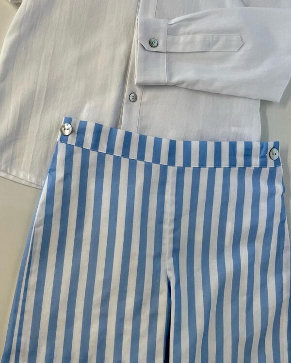 CONJUNTO SHORT RAYAS AZUL/BLANCO - Imagen 3