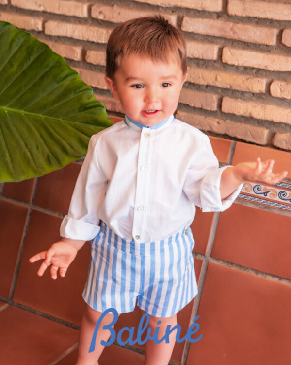 CONJUNTO SHORT RAYAS AZUL/BLANCO