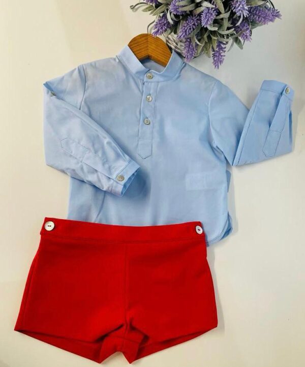 CONJUNTO NIÑO SHORT ROJO