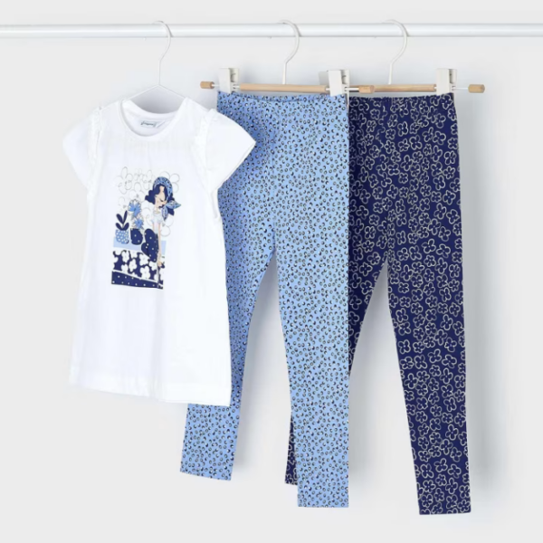 CONJ. LEGGINGS FLORES AZUL - Imagen 5