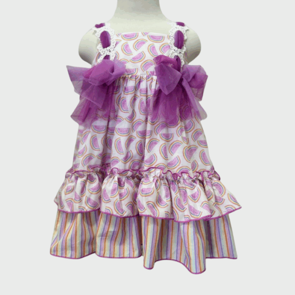 VESTIDO SANDIAS TIRANTES TULL MOÑOS - Imagen 3