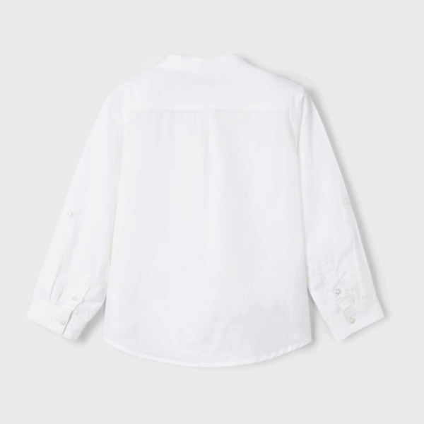 CAMISA MANGA LARGA CUELLO MAO CON LINO NIÑO - Imagen 2