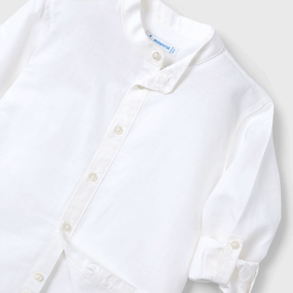 CAMISA MANGA LARGA CUELLO MAO CON LINO NIÑO
