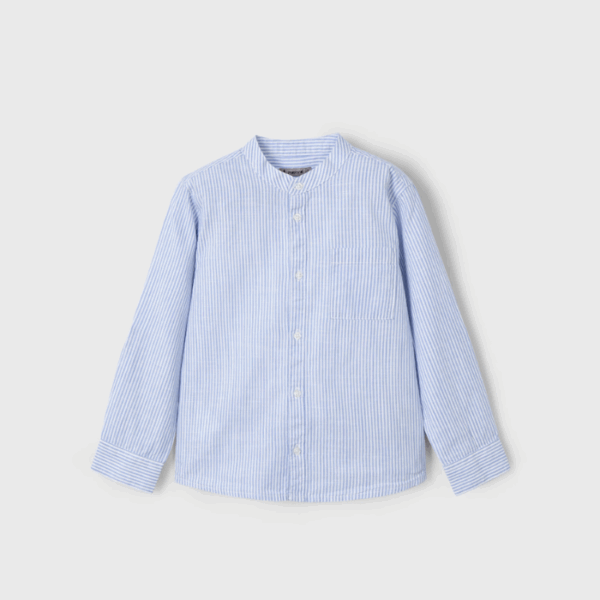 CAMISA MANGA LARGA CUELLO MAO RAYAS NIÑO - Imagen 3