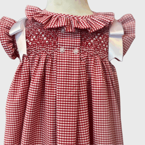 VESTIDO CUADROS ROJO - Imagen 2