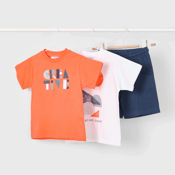 CONJUNTO 3 PIEZAS MOTIVO GEOMÉTRICO NIÑO