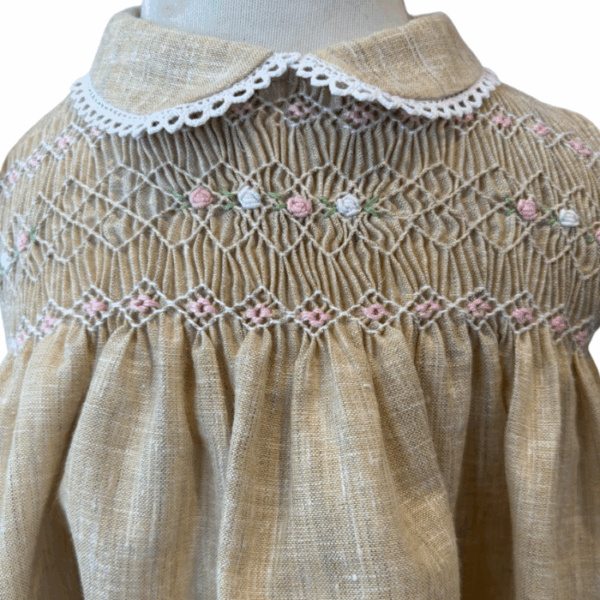 VESTIDO MANGA CAMEL BORDADO - Imagen 2