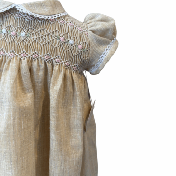 VESTIDO MANGA CAMEL BORDADO - Imagen 3