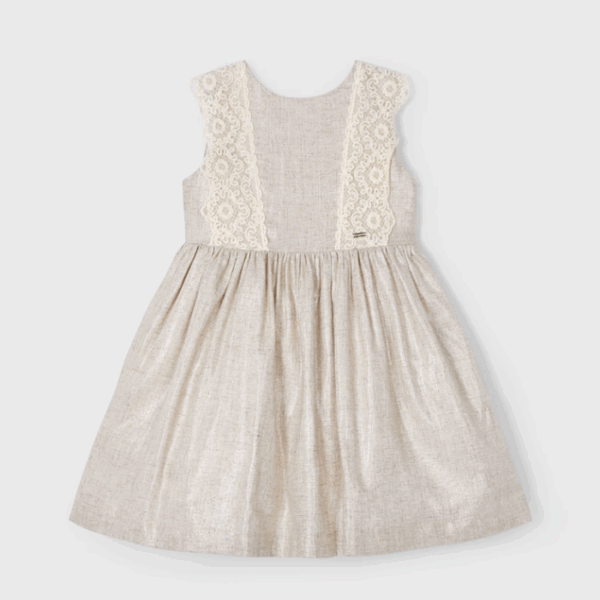 VESTIDO DETALLE BORDADO CON LINO NIÑA